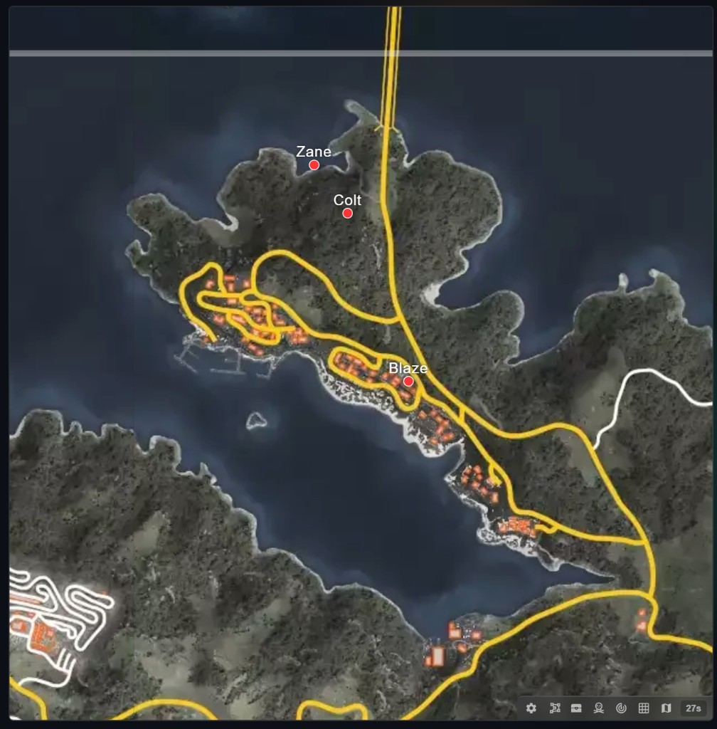 The map zoomed into a single sector after clicking that grid square